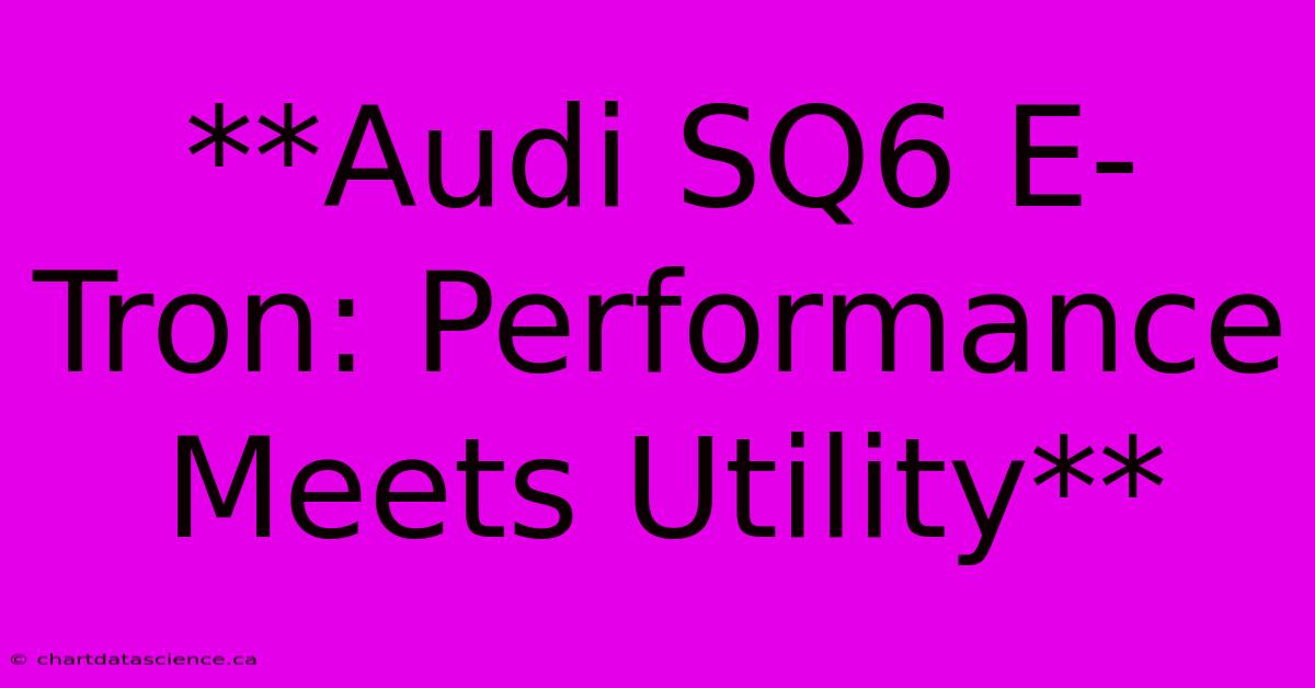 **Audi SQ6 E-Tron: Performance Meets Utility**