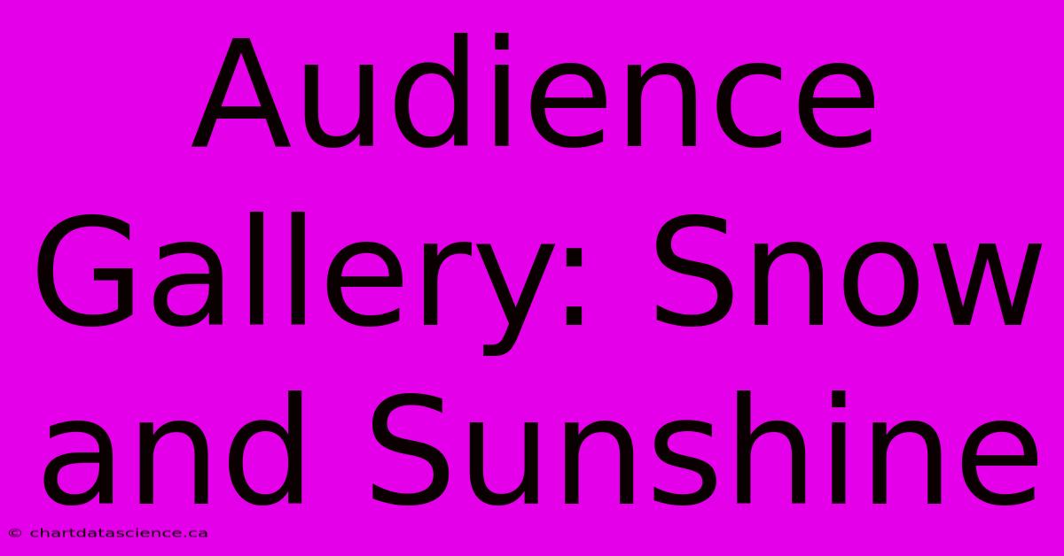 Audience Gallery: Snow And Sunshine