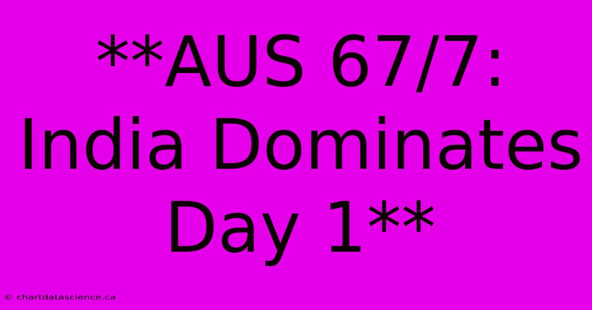 **AUS 67/7: India Dominates Day 1**