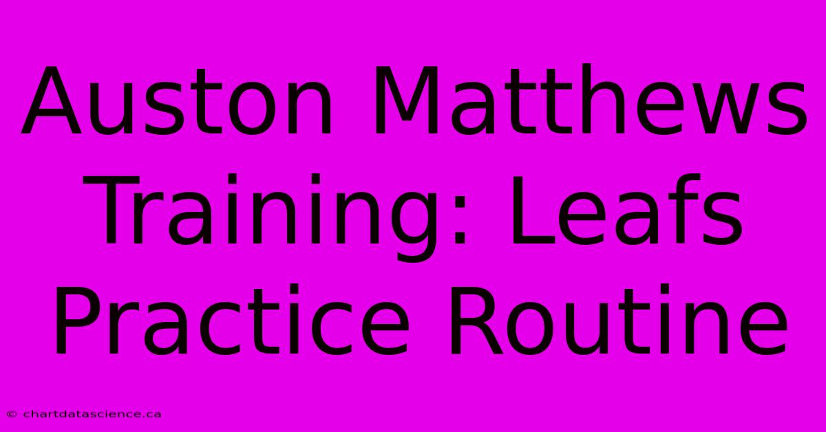 Auston Matthews Training: Leafs Practice Routine