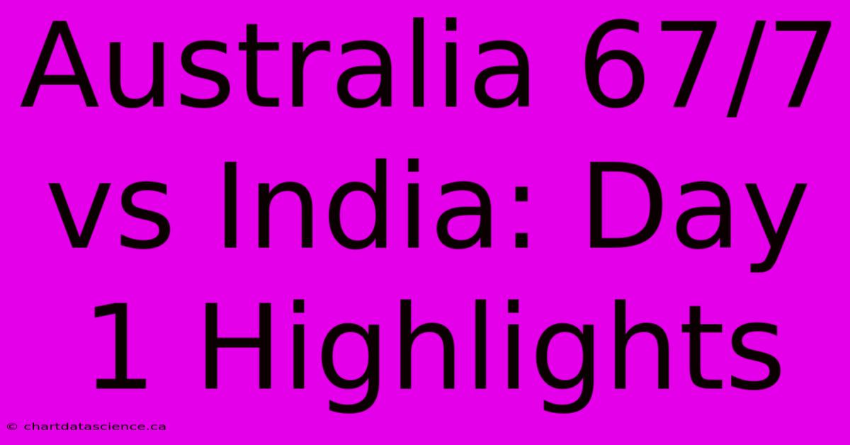 Australia 67/7 Vs India: Day 1 Highlights