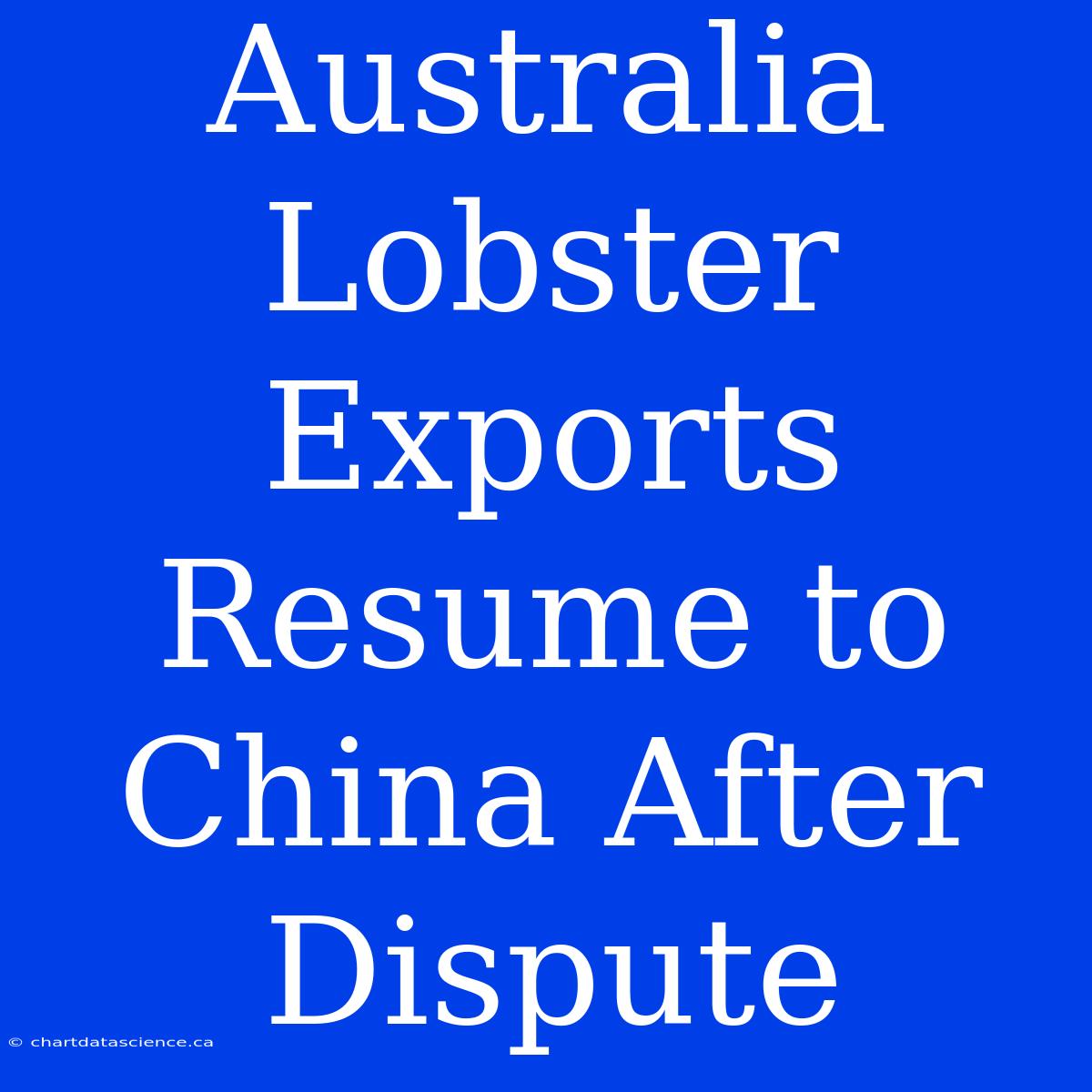 Australia Lobster Exports Resume To China After Dispute