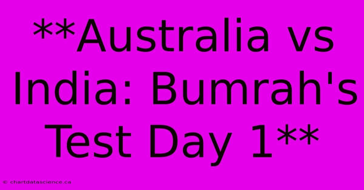 **Australia Vs India: Bumrah's Test Day 1**