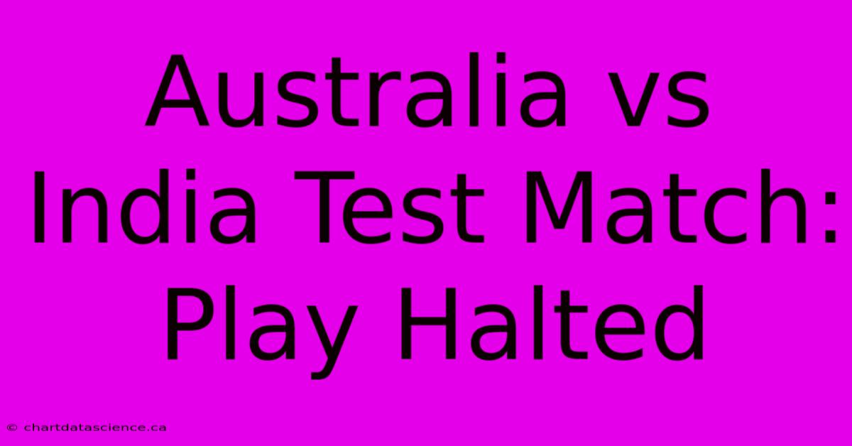 Australia Vs India Test Match: Play Halted