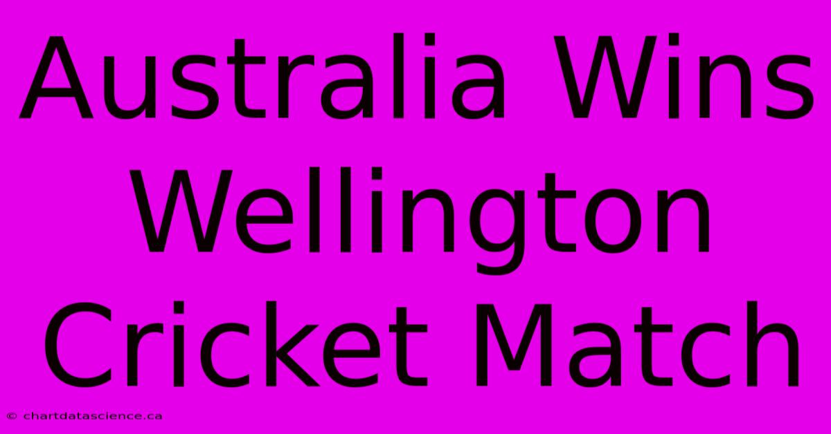 Australia Wins Wellington Cricket Match