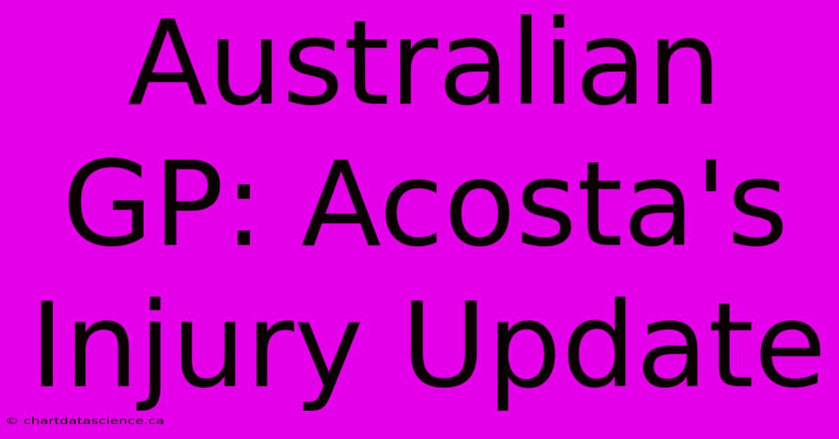 Australian GP: Acosta's Injury Update