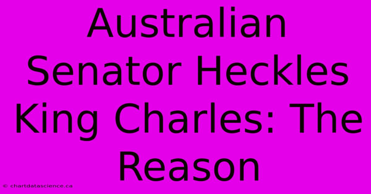 Australian Senator Heckles King Charles: The Reason