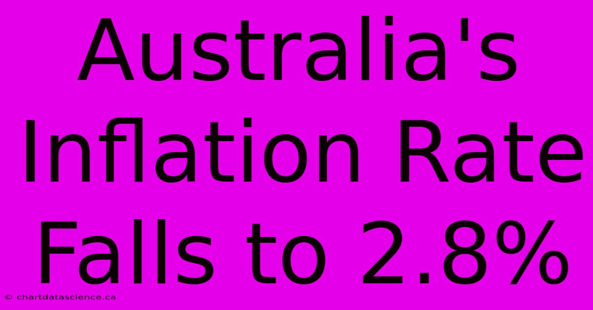 Australia's Inflation Rate Falls To 2.8%