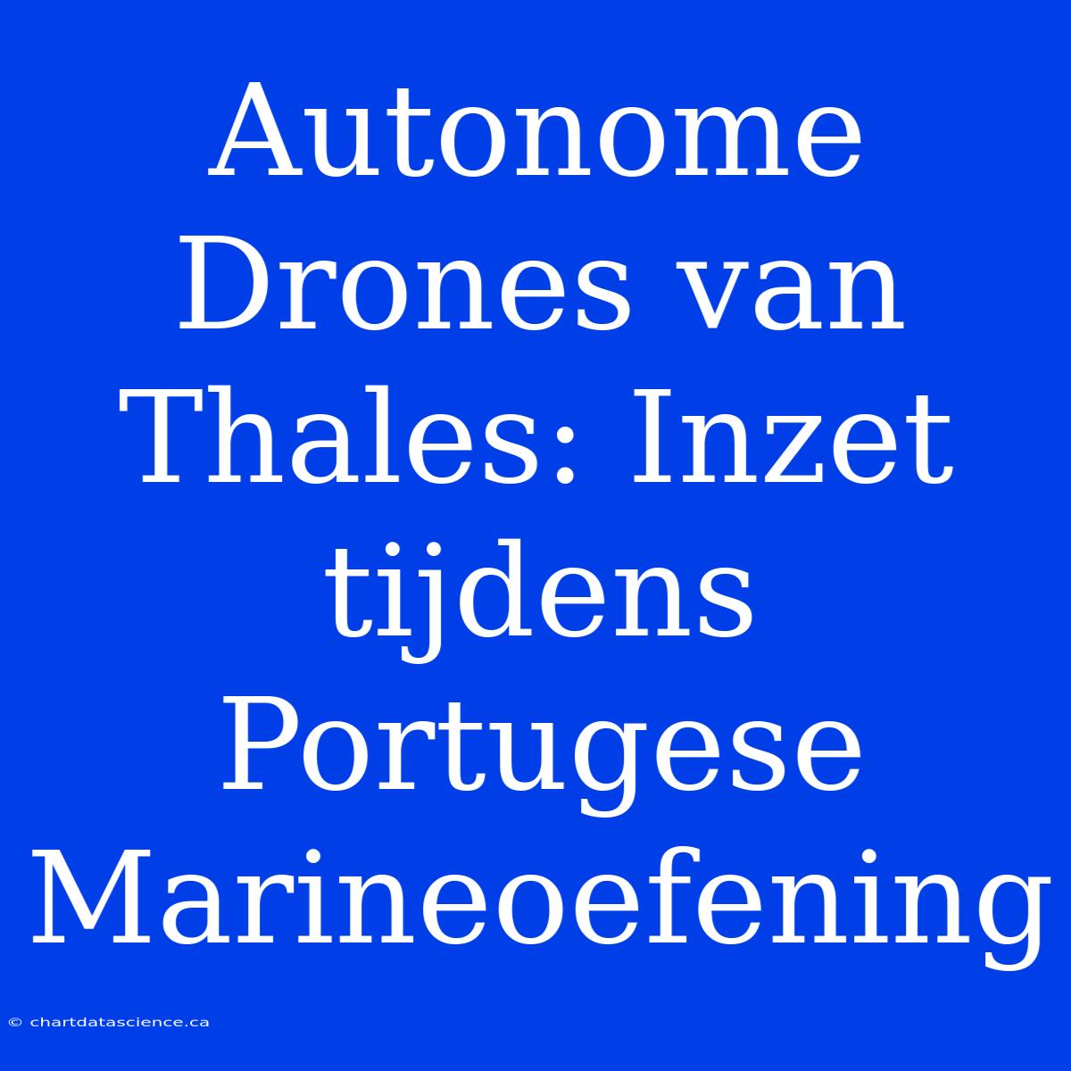 Autonome Drones Van Thales: Inzet Tijdens Portugese Marineoefening