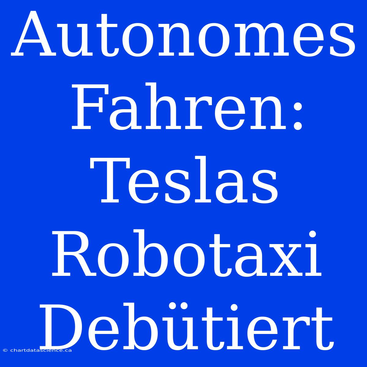 Autonomes Fahren: Teslas Robotaxi Debütiert