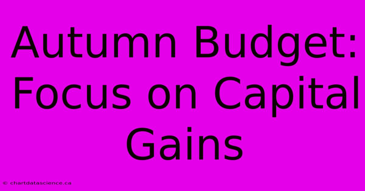 Autumn Budget: Focus On Capital Gains