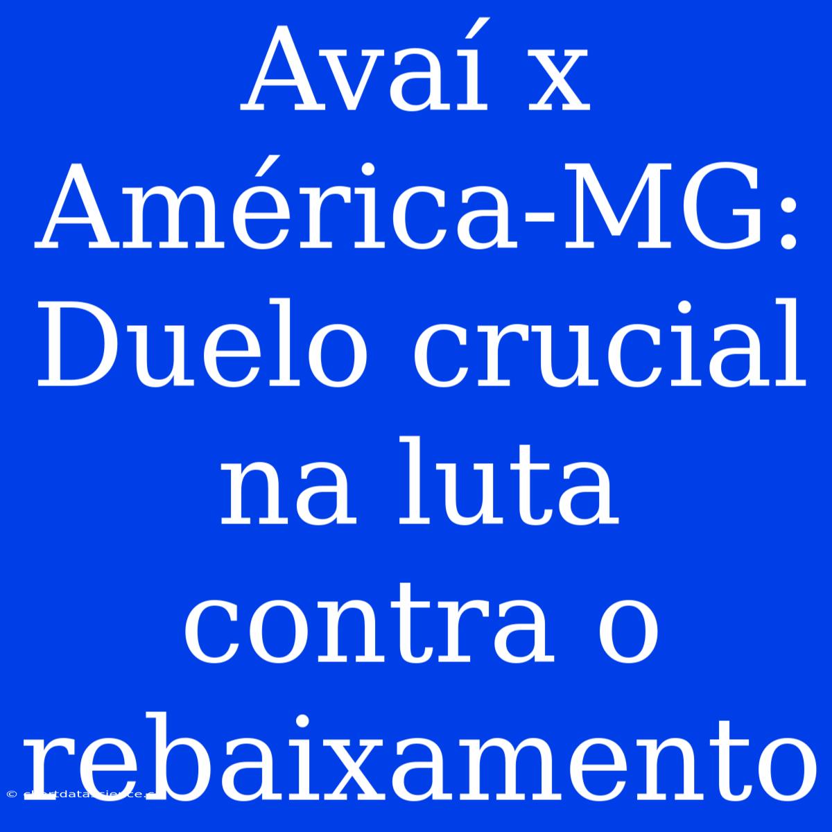 Avaí X América-MG: Duelo Crucial Na Luta Contra O Rebaixamento