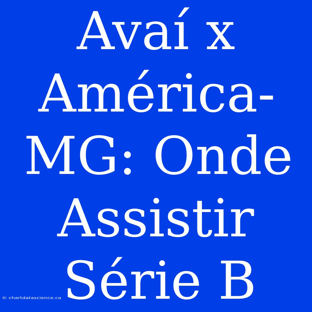 Avaí X América-MG: Onde Assistir Série B