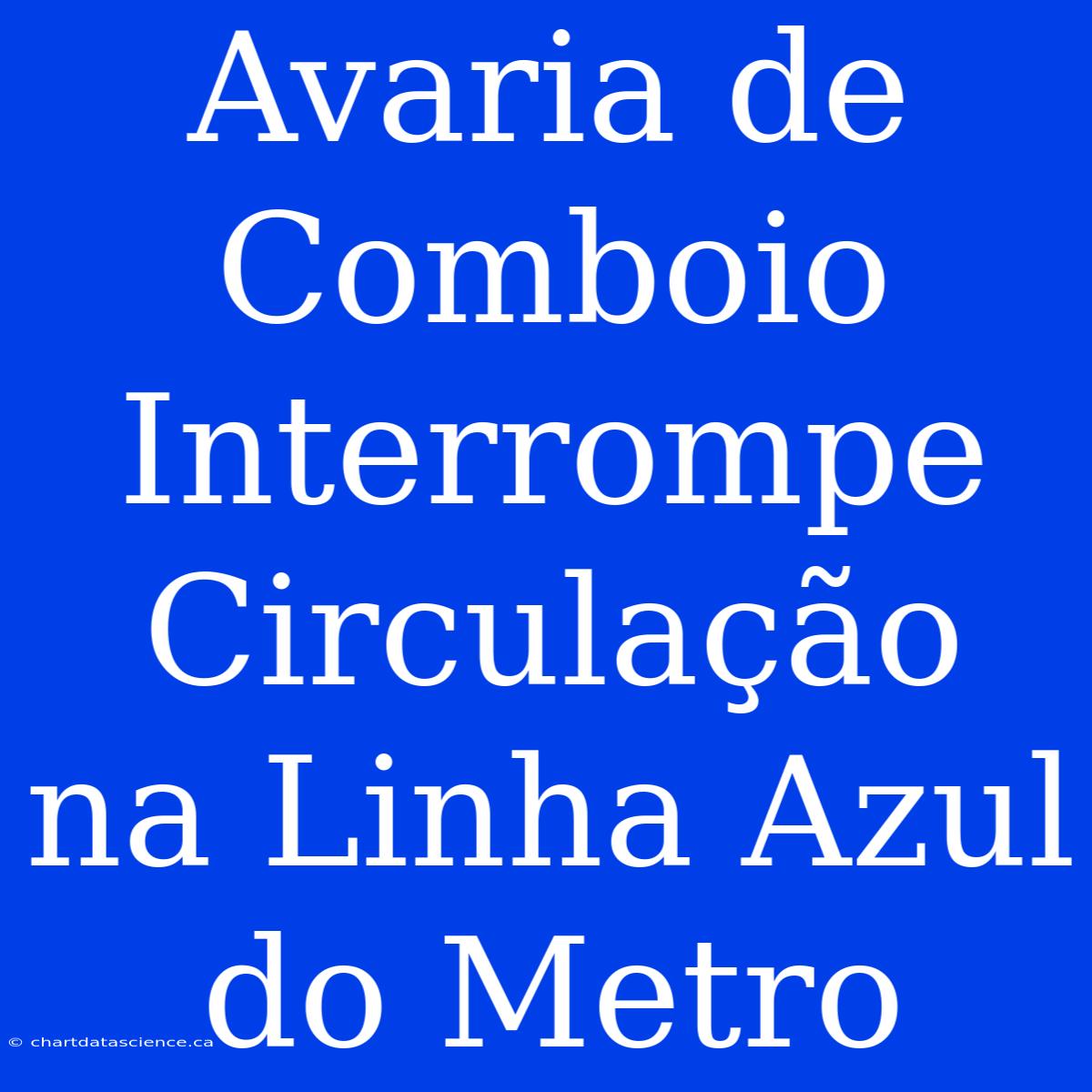 Avaria De Comboio Interrompe Circulação Na Linha Azul Do Metro