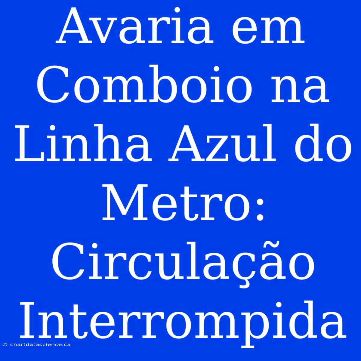 Avaria Em Comboio Na Linha Azul Do Metro: Circulação Interrompida