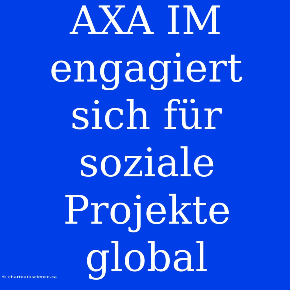 AXA IM Engagiert Sich Für Soziale Projekte Global