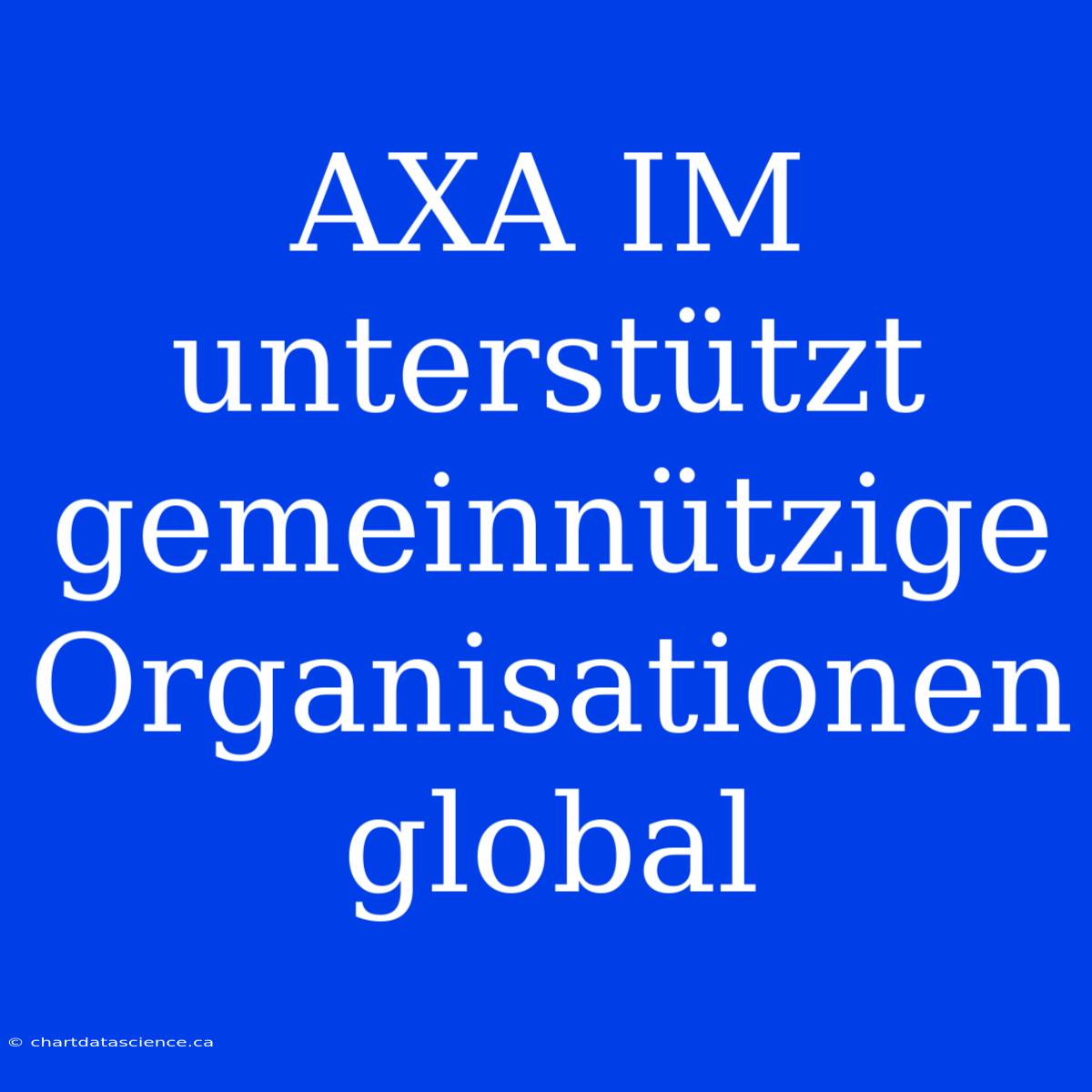 AXA IM Unterstützt Gemeinnützige Organisationen Global