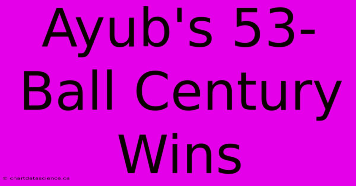 Ayub's 53-Ball Century Wins