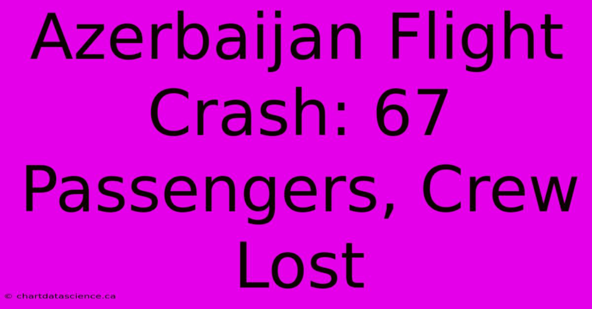 Azerbaijan Flight Crash: 67 Passengers, Crew Lost