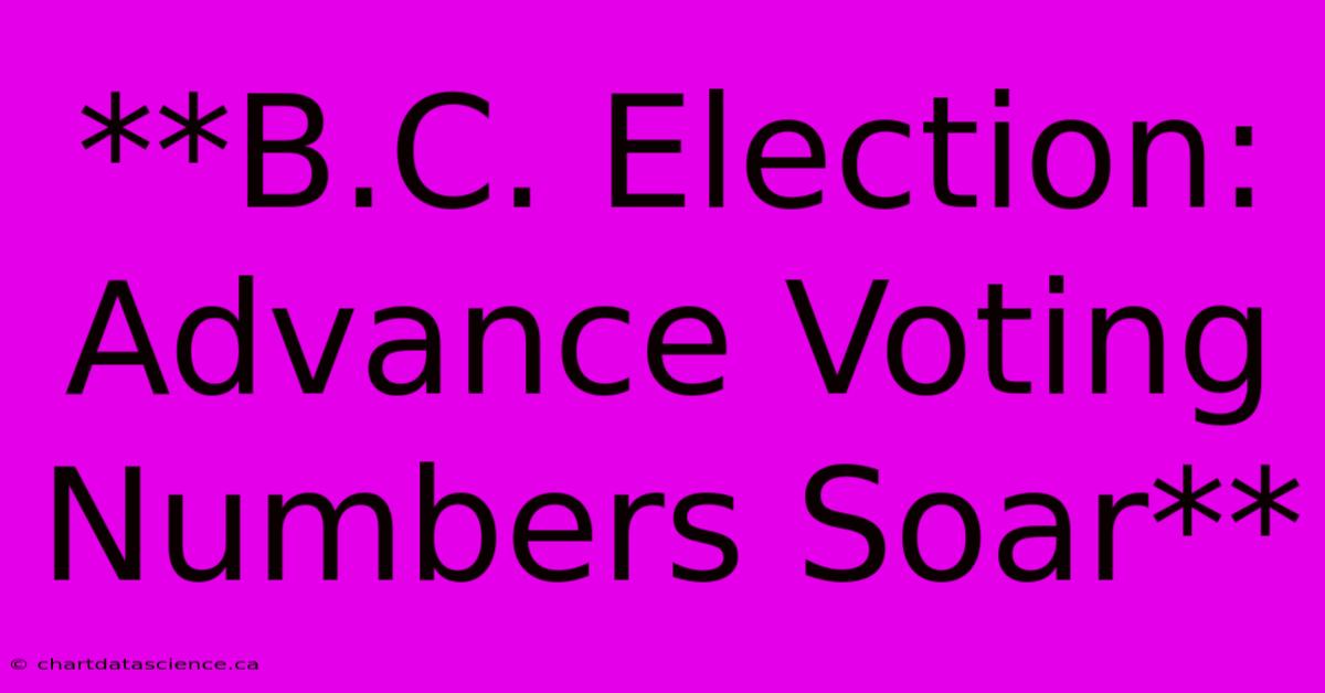 **B.C. Election: Advance Voting Numbers Soar**