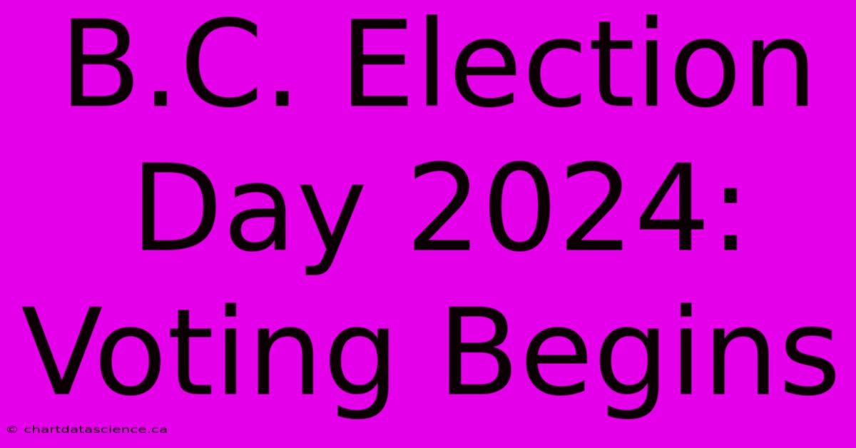 B.C. Election Day 2024: Voting Begins 