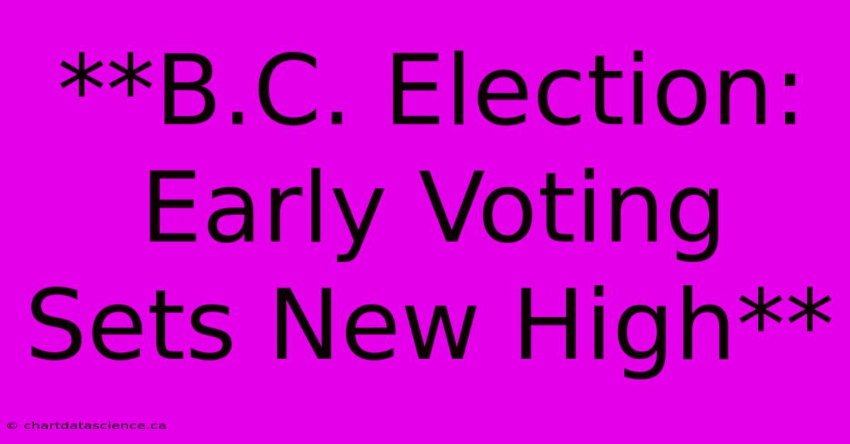 **B.C. Election: Early Voting Sets New High** 