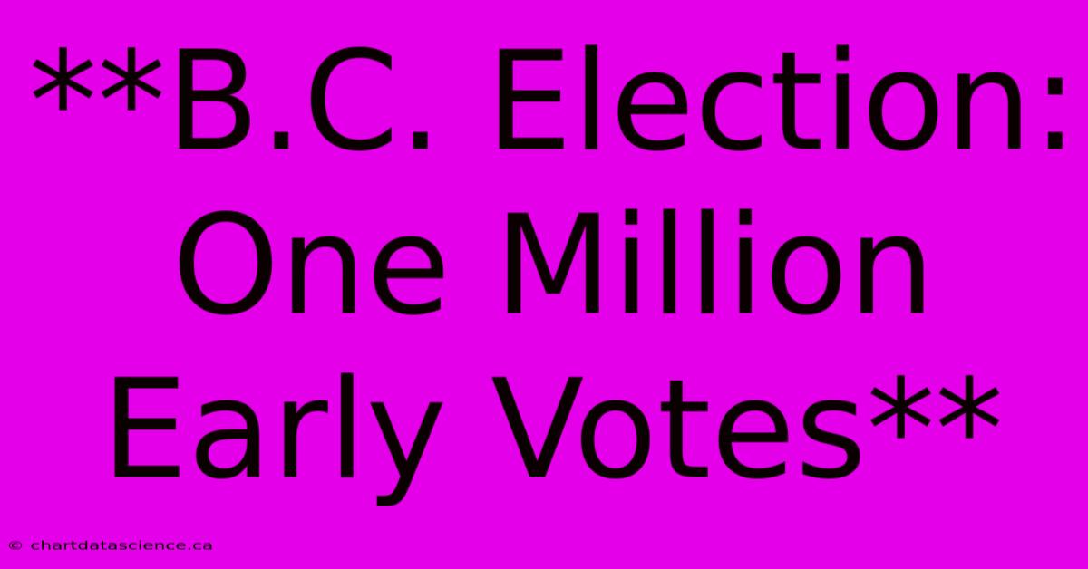 **B.C. Election: One Million Early Votes**