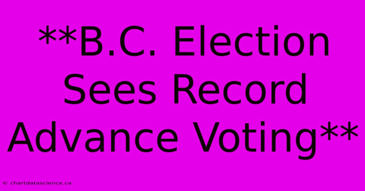 **B.C. Election Sees Record Advance Voting**