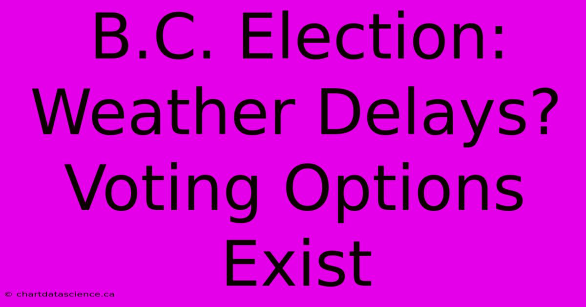 B.C. Election: Weather Delays? Voting Options Exist