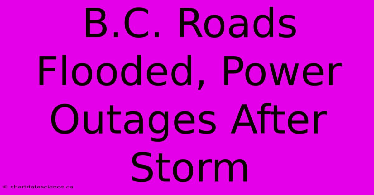 B.C. Roads Flooded, Power Outages After Storm