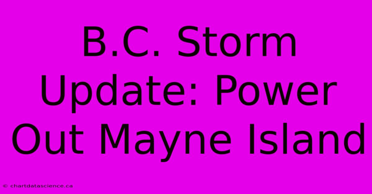 B.C. Storm Update: Power Out Mayne Island