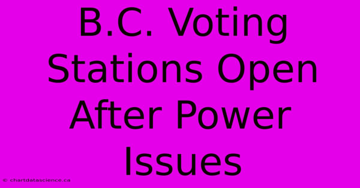 B.C. Voting Stations Open After Power Issues 