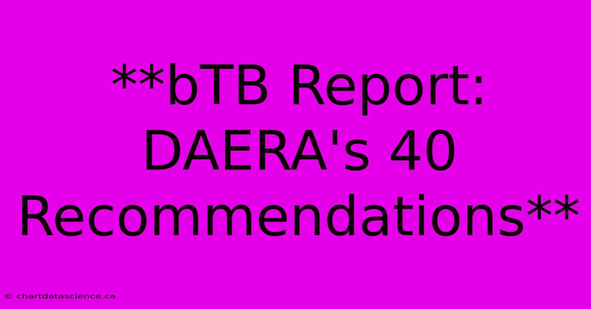 **bTB Report: DAERA's 40 Recommendations**