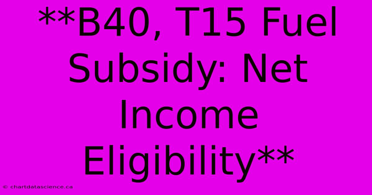 **B40, T15 Fuel Subsidy: Net Income Eligibility**