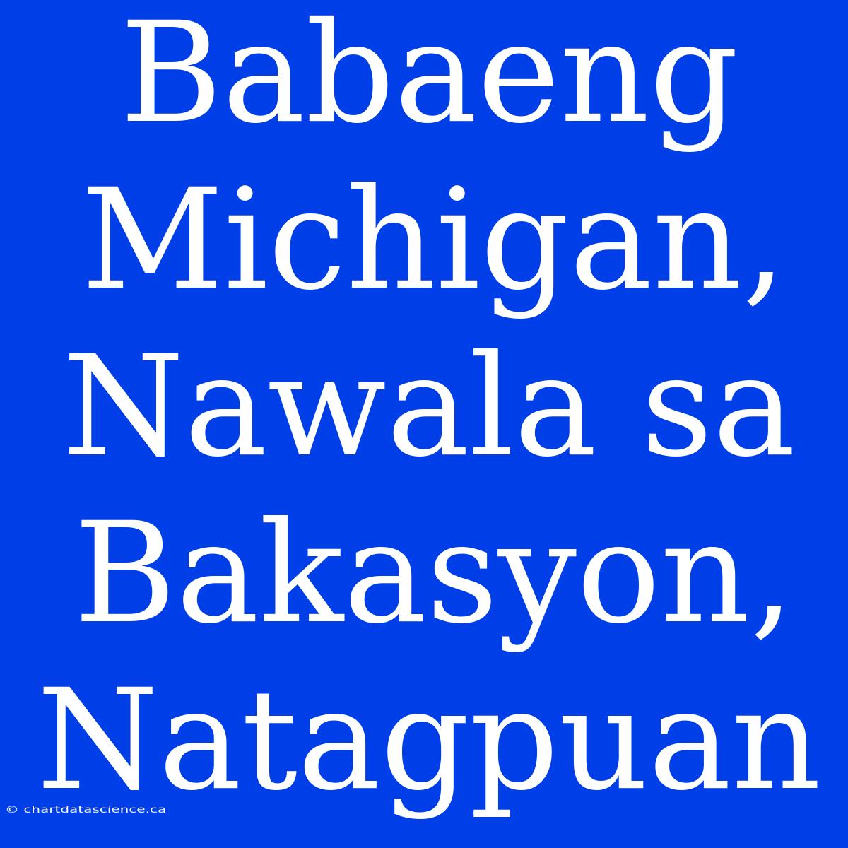 Babaeng Michigan, Nawala Sa Bakasyon, Natagpuan