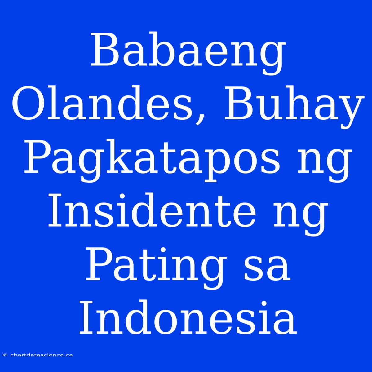 Babaeng Olandes, Buhay Pagkatapos Ng Insidente Ng Pating Sa Indonesia