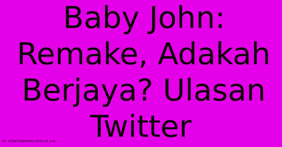 Baby John: Remake, Adakah Berjaya? Ulasan Twitter