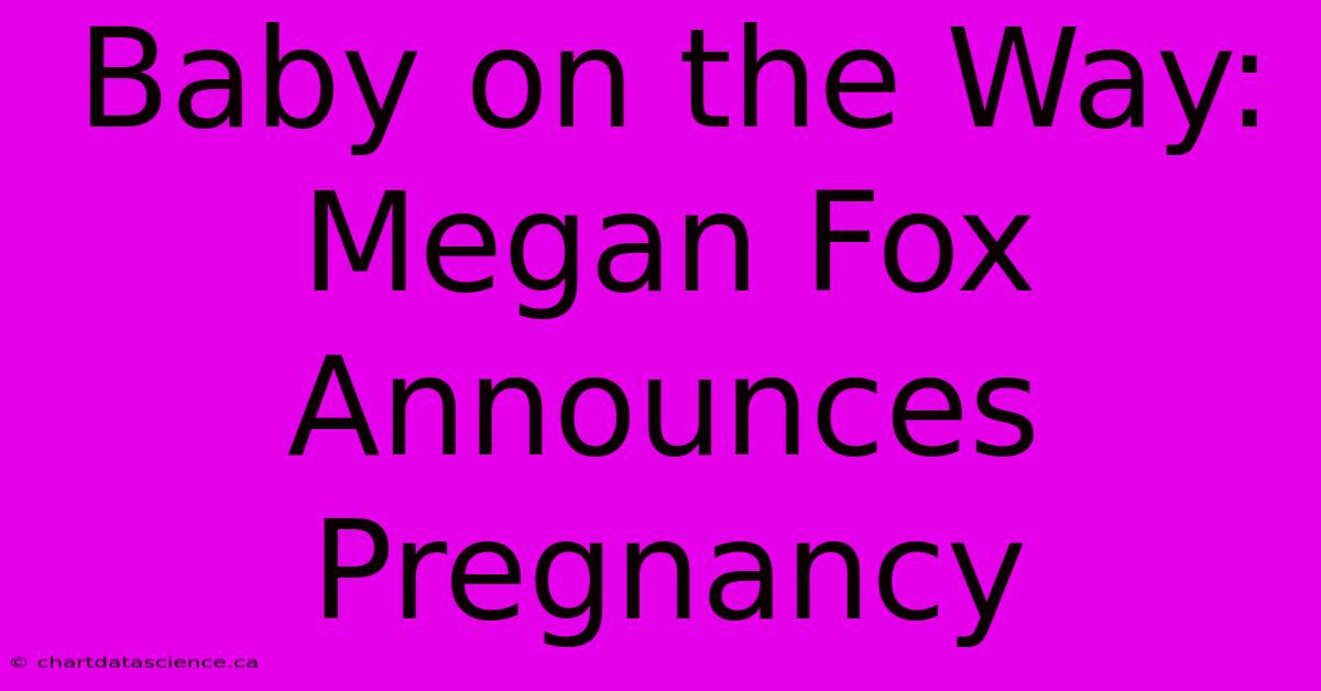 Baby On The Way: Megan Fox Announces Pregnancy