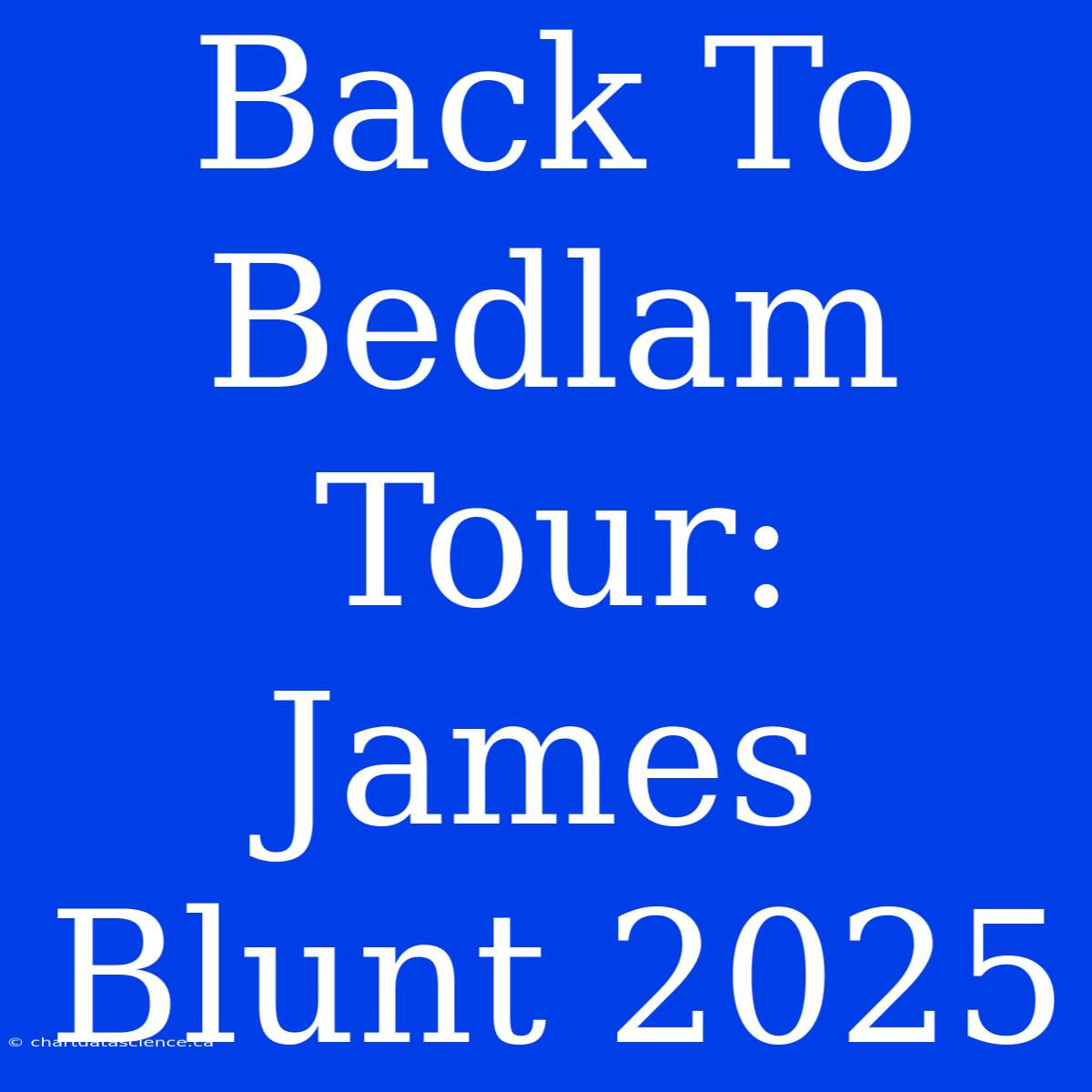 Back To Bedlam Tour: James Blunt 2025