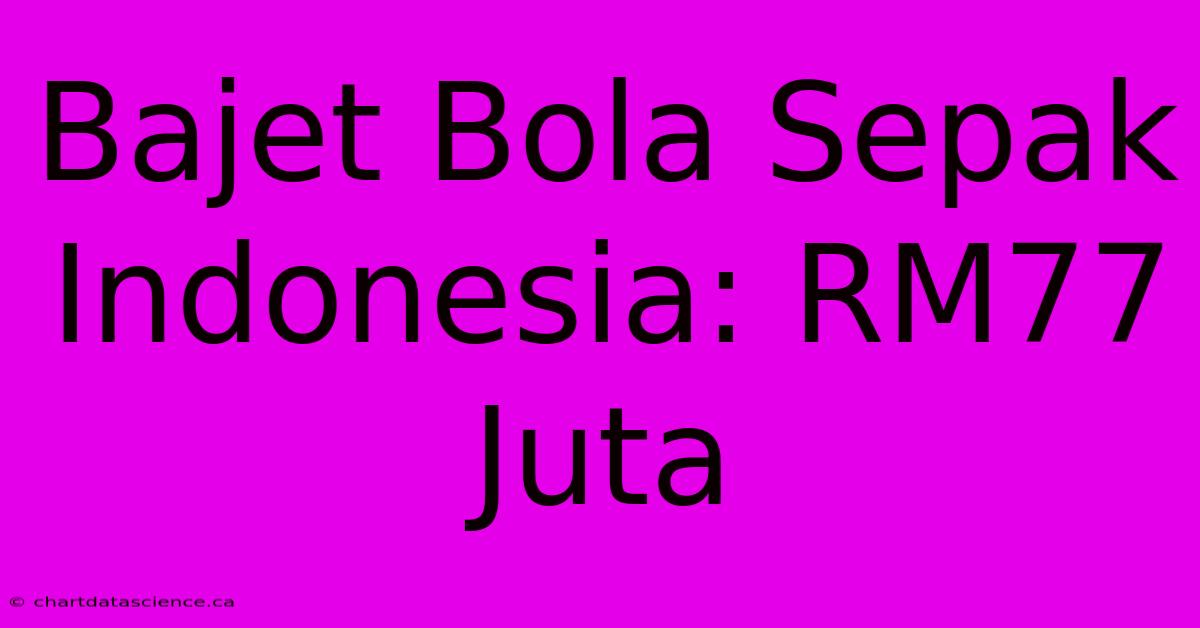 Bajet Bola Sepak Indonesia: RM77 Juta