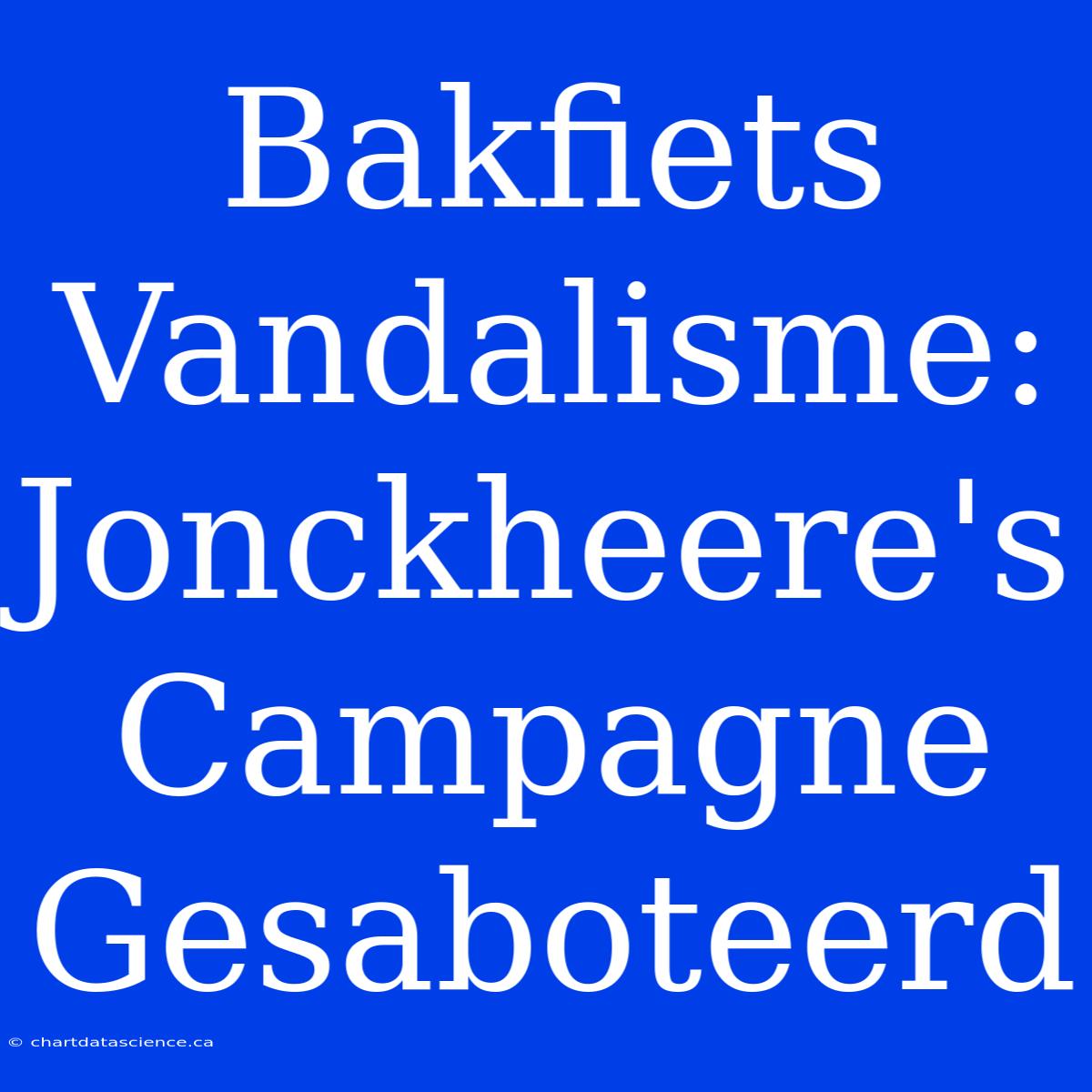 Bakfiets Vandalisme: Jonckheere's Campagne Gesaboteerd