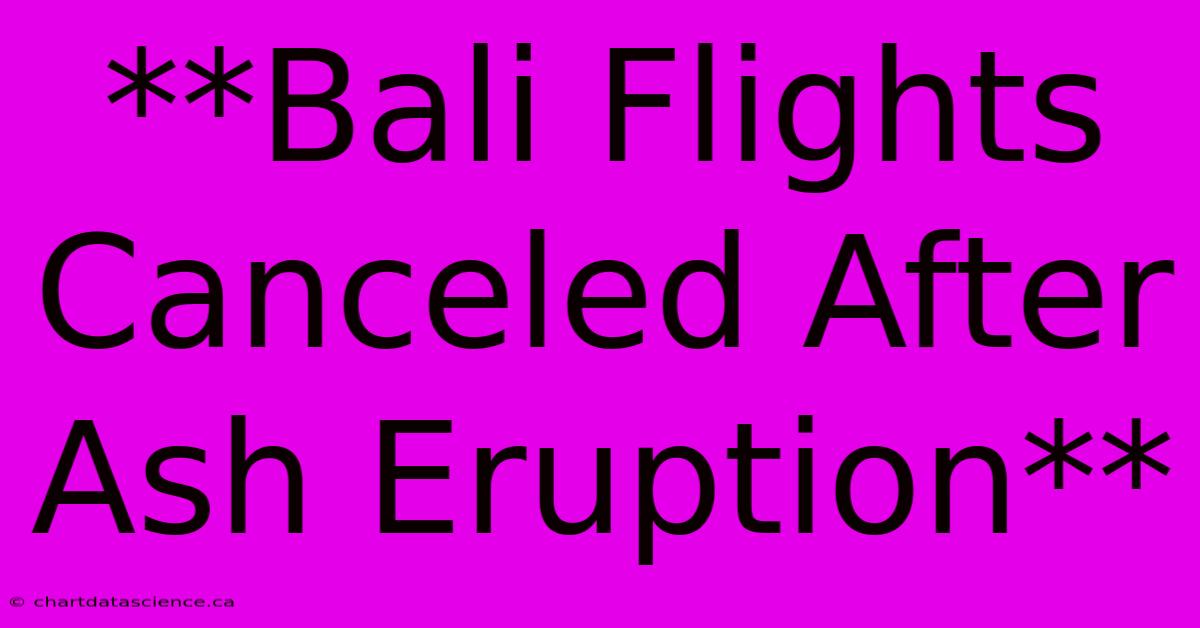 **Bali Flights Canceled After Ash Eruption** 