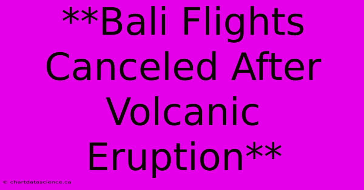 **Bali Flights Canceled After Volcanic Eruption**