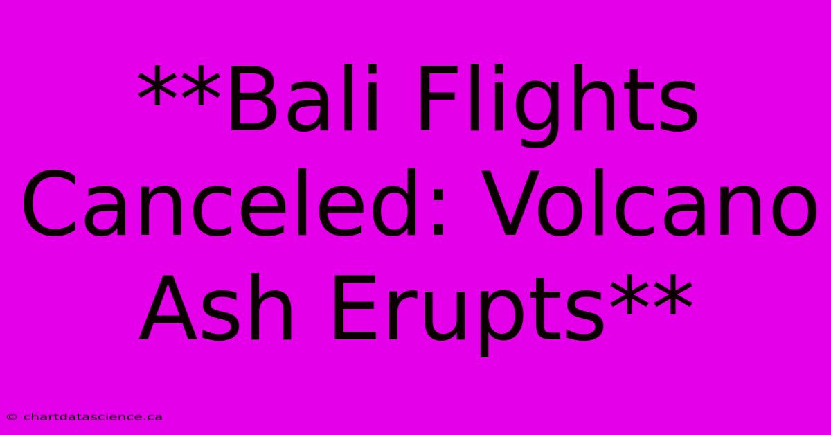 **Bali Flights Canceled: Volcano Ash Erupts** 