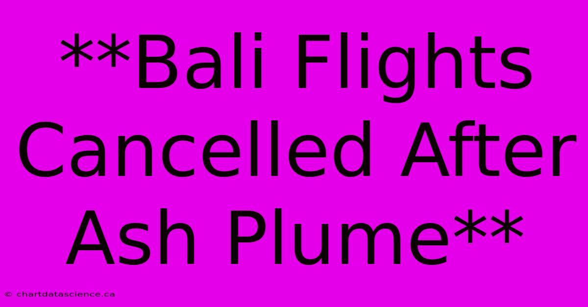 **Bali Flights Cancelled After Ash Plume** 