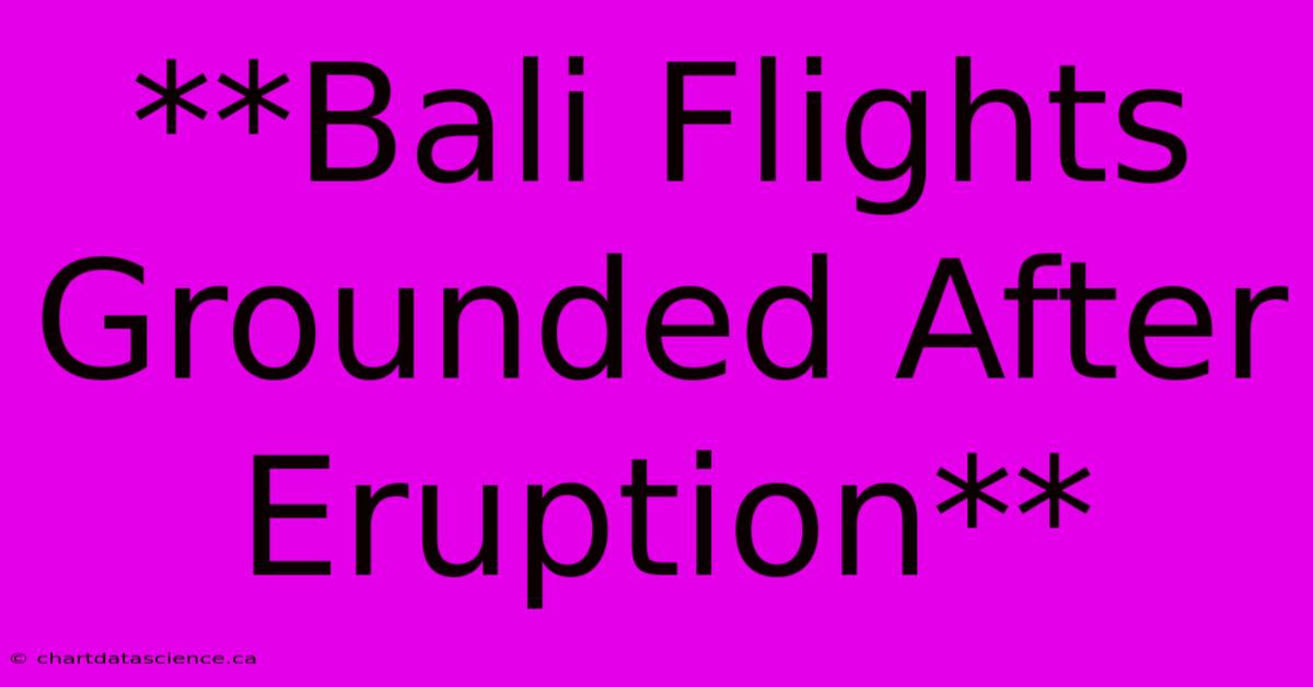 **Bali Flights Grounded After Eruption**