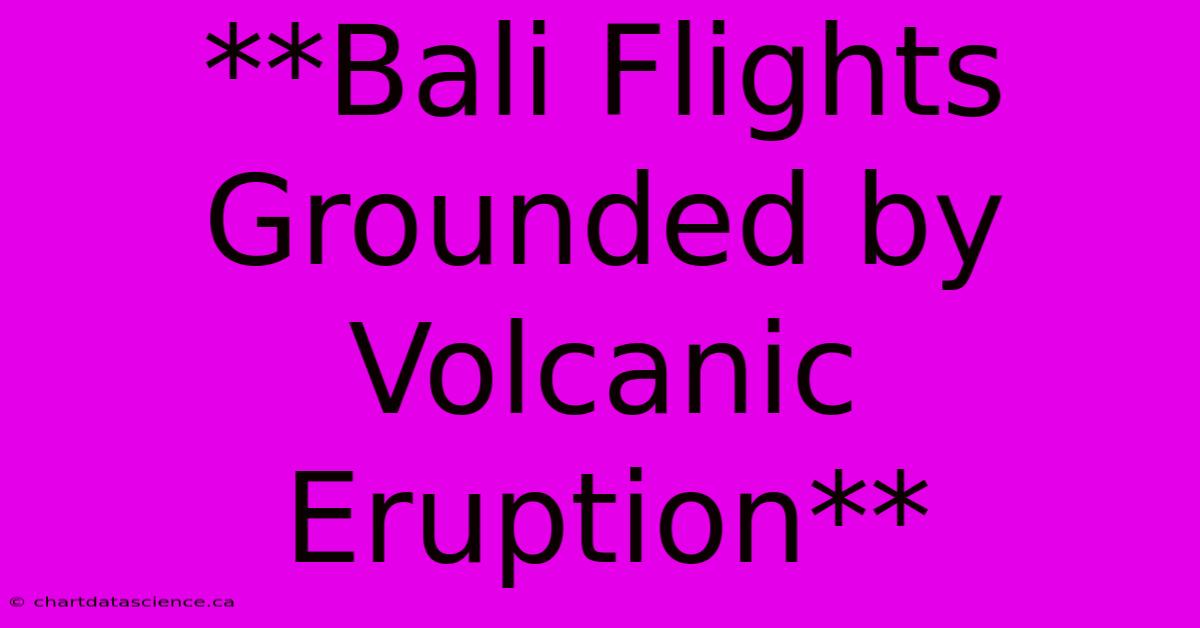 **Bali Flights Grounded By Volcanic Eruption**