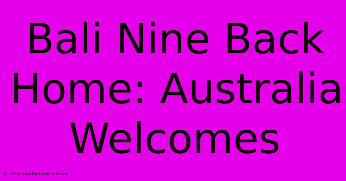 Bali Nine Back Home: Australia Welcomes