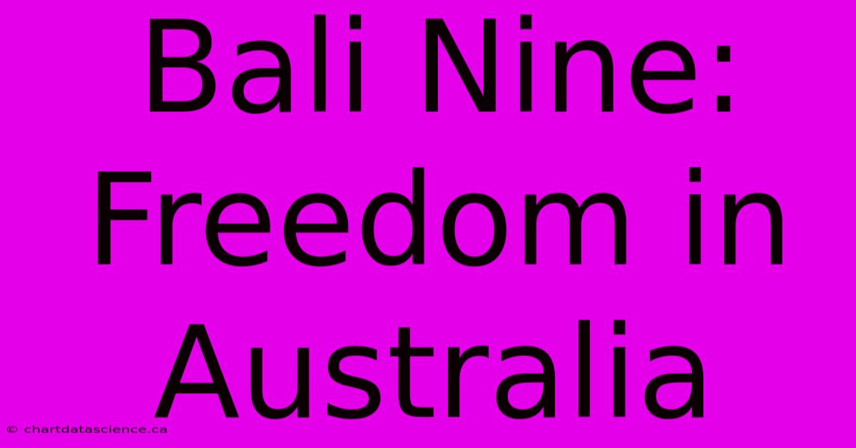 Bali Nine: Freedom In Australia