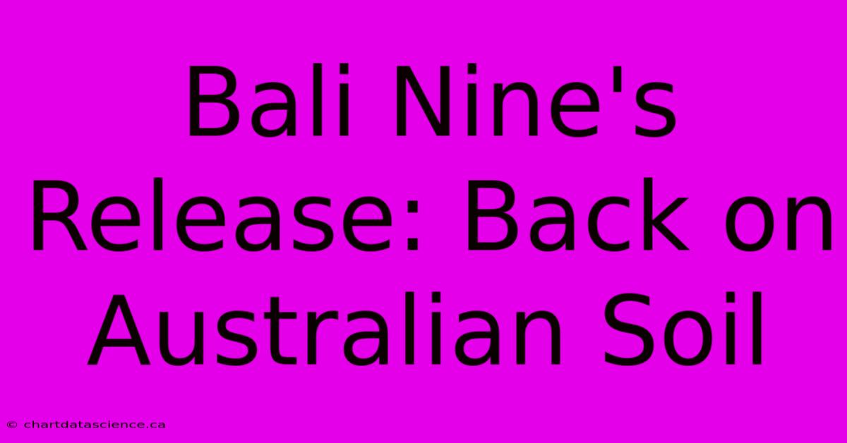 Bali Nine's Release: Back On Australian Soil